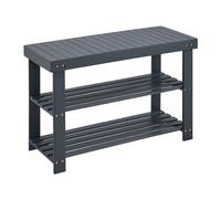 Livivo Sleek Grey 3-Tier Bamboo Shoe Rack - Multipurpose Storage Organiser Grey One Size