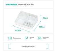 Livivo Small Desk Organiser With 13 Compartments White