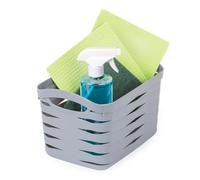 LIVIVO Small Plastic Storage Basket - Kaari - Weaved BPA Free Organiser Box with Handles & Breathable Design - Multipurpose Home Storage Bin for Kitchen, Bathroom, Bedroom & Office (Small, 7L)