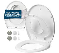 Livivo Soft Close Family Toilet Seat - Oval White With Quick Release Button White