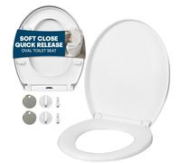 LIVIVO Soft Close Toilet Seat Quick Release Easy Clean White