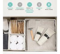 Livivo Storage Baskets Set Of 4 Grey Woven Strap Organiser Bins Multipurpose Stackable Home Storage