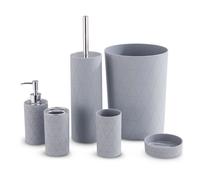 Stylish Modern 6-Piece Bathroom Set LIVIVO Grey One Size