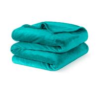 Livivo Super Soft Flannel Fleece Blanket - Double Bed & Couch Throw - Turquoise