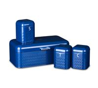 LIVIVO Taurus 4pc Bread Bin and Canister Set Navy Blue
