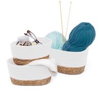 LIVIVO TULLA Seagrass Baskets, Set of 3 in White | Size: Medium LIVIVO White M