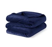 Livivo Ultra Soft Flannel Fleece Throw Blanket In Mid Blue Mid Blue 130cm x 150cm