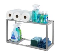 Livivo Under Sink Shelf Storage Organiser - Metal Adjustable Extendable Rack For Bathroom, Kitchen, Cupboard & Cabinet, 2-Tier