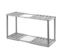 Livivo Under Sink Storage Shelf Grey Adjustable Cabinet Organiser