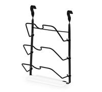 LIVIVO Saucepan Lid Holder Rack - Wall Mounted 3-Tier Steel Pan Lid Organiser for Kitchen Storage - Holds Lids, Chopping Boards, Trays - Space Saving Wall Shelf (Black)