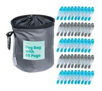 Livivo Waterproof Peg Bag With 50 Heavy Duty Pegs 1680D Weatherproof Storage Bag With Strong Non Slip Clothes Pegs