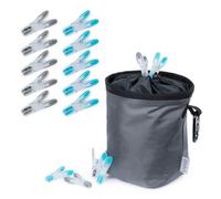 Livivo Waterproof Peg Bag With 50 Heavy Duty Pegs 1680D Weatherproof Storage Bag With Strong Non Slip Clothes Pegs