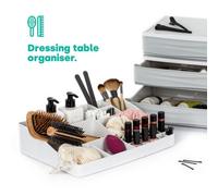 Livivo White Makeup And Stationery Organiser Tray Large