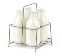 Livivo Wire Milk Bottle Holder 4 Bottle Carrier Grey