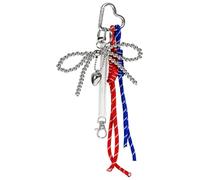 Livjump Pearl Bow Keychain,Cute Bowknot Beaded Handmade Keyring Bag Charms,PU Leather Star Purse Car Key Chain for Women