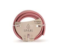 LIVLIG Garden Hose 10m, hosepipes for Garden 1/2 inch Made in Germany, 10m Hose Pipe Made of Recycled PVC, dimensionally Stable, Colour: Berry