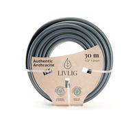 LIVLIG Garden Hose 30m, hosepipes for Garden 1/2 inch Made in Germany, 30m Hose Pipe Made of Recycled PVC, dimensionally Stable, Colour: Anthracite
