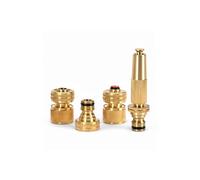 LIVLIG Garden Sprayer Brass Accessory Set 1/2" inch 13mm Hose, with Water Stop and tap Connection, Goldie