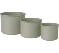 Livlig Metal Flower Pot, Set of 3 - Moss Grey