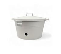 LIVLIG Metal Hose Bucket I Hose Pot with Lid for Garden Hoses up to 20 m I Beautiful Hose Storage I Hot-Dip Galvanised Metal I Greige