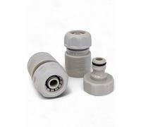 LIVLIG Plastic Hose Connector for Garden Hose 1/2 Inch in Set, Rubberised Garden Hose Coupling, Greige