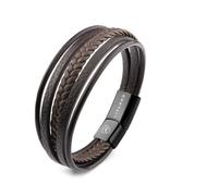 LIVLOKO LONDON Gift Boxed Mens Bracelet Leather Black Multi-Layer Tiger Eye Stone Beads Magnetic Steel Clasp Viking Rope Bands Surfer Man Wristband Male UK Jewellery Gift box Husband Boyfriend Dad Son