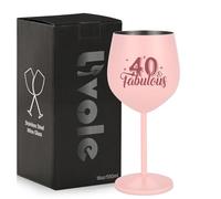 Livole 40th Birthday Gift for Women & Fabulous - 18oz Wine Glass for Ladies, Mum on Her 40th Wedding Anniversary Party Decorations