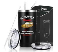 Livole 50th Birthday Gifts for Men, Dad, Mens 50th Birthday Gifts Decoration Ideas, 50 Year Old Banger, 600ml Double-wall Insulated Vacuum Travel Tumbler Mug