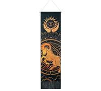 Livole Aries Zodiac Tapestry - Sun & Moon Constellation Wall Hanging, 12.8 x 51.2 inches