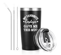 Livole Boss Gifts, Funny Secret Santa Gifts for Boss, Manager, Men, My Favourite Employee Gave Me This Mug, Gifts for Work Colleagues, Boss Leaving Gift, 20oz Travel Mug, 600ml Insulated Wine Glass