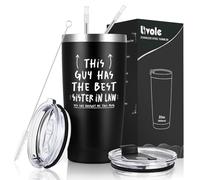 Livole Brother in Law Gifts Form Sister in Law, Christmas Presents for Brother in Law, Men, Him, Unusual Secret Santa Gifts Ideas, This Gay Has The Best Sister in Law, 20oz 600ml Thermal Tumbler Mug