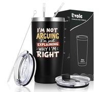 Livole Christmas Gifts for Boys, Men, Him, Son, Birthday Gifts for 13 Year Old Boys, Funny Mugs for Men, Teenager, I’m Not Arguing, I’m Just Explaining Why I’m Right, 20oz 600ml Travel Tumbler Glasses
