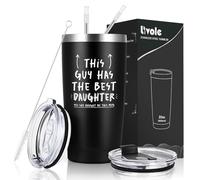 Livole Funny Gifts for Dad, Father, Men, Daddy, Dad Presents for Christmas Birthday Fathers Day from Daughter, This Gay Has The Best Daughter, 600ml Stainless Steel Coffee Mug, 20oz Vacuum Wine Glass
