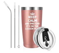 Livole Gift for Teacher End of The Year, Funny Teacher Gifts for Women, Best Teacher Gifts, Presents for Teachers, 20OZ Insulated Vacuum Travel Coffee Mug, 600ml Leakproof Tumbler with Straw and Lid