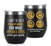 Livole Gifts for Men, Him, Colleagues Christmas, Secret Santa Gifts for Work Colleagues, I Can’t Be Held Responsible for What My Face Does When You Speak, Funny Work Mugs for Men, Travel Coffee Mug