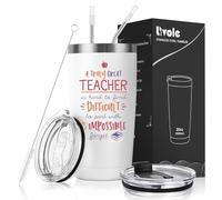 Livole Meaningful Teachers Gifts, A Truly Great Teacher Is Hard to Find, Difficult to Part with and Impossible to Forget, Women Teacher Thank You Gifts, Mugs for Teachers, 20oz 600ml Travel Coffee Mug