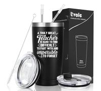 Livole Meaningful Teachers Gifts, A Truly Great Teacher is Hard to Find, Difficult to Part with and Impossible to Forget, Male Teacher Thank You Gifts, Mugs for Teachers, 20oz 600ml Travel Coffee Mug