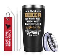 Livole Motorbike Gifts for Men, Him, Dad, Uncle, Motorbike Mug, I’m A Biker, I Do What I Want When I Want Where I Want, Motorcycle Biker Gifts for Men, Motorbike Lovers, 20oz 600ml Travel Thermal Mug