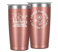 Livole Nursery Teacher Gifts, Teachers Plant Seeds That Grow Forever, Thank You Teacher Gifts, End of The Term Presents for Teachers Women, 20oz Thermal Coffee Mug, 600ml Vacuum Drinking Glasses