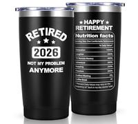 Livole Retirement Gifts for Men, Him, Colleagues, Coworker, Retired 2026 Not My Problem Anymore, Retirement Mug, 20oz 600ml Stainless Steel Insulated Wine Tumbler