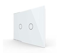 LIVOLO Touch Electrical Light Switch Modern Tempered Glass Panel Lamp Switch with Led Indicator,No Neutral Required,for Home,Office,2 Gang 3 Way,White