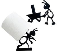 Livoravoli Ant Toilet Roll Holder - Set of 2 3D Printed Matte Black Funny Loo Roll Holder Cute and Funky Free Standing Bathroom Tissue Paper Stand Unique Novelty Napkin Dispenser for Home Decor