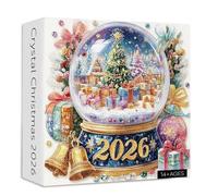 Livoravoli Christmas Crystal Ball Jigsaw Puzzle 1000 Pieces for Adults, Enchanted Winter Wonderland Scene with Santa Advent Calendar, Premium Family Christmas Games and Festive Wall Art 50x50cm (B)