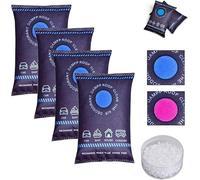 Livoravoli Dehumidification Bag Desiccant, New Reusable Moisture Absorber Dehumidifier Bags, Silicone Desiccant Bag for Home, Car, Basement, RV, Boats, Closet (4)
