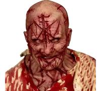 Livoravoli Halloween Scary Mask Realistic Bald Head Latex Mask w/Horror Bloody Scars，The material is soft, the effect is realistic, and it is terrifying.