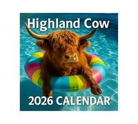 Livoravoli Highland Cow Calendar 2026, A3 Large Wall Calendar with 13 Charming Scottish Cow Illustrations with Monthly Planner, for Animal Lovers, Rustic Farmhouse Kitchen Office Decor