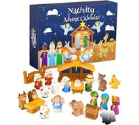 Livoravoli Nativity Advent Calendar 2025, 25 Magnetic Pieces and Storybook, Christmas Countdown Calendar for Home, Kids, Toddlers, Family, Church, Classroom, Christmas Decorations