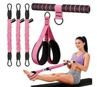 Livoravoli Pedal Resistance Band with Handle, 3 Tube Adjustable Resistance Bands for Women, Exercise Equipment Strength Training Workout Band for Home Use, Abdominal, Waist, Arm, Full Body Training
