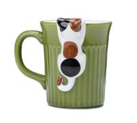 Livoravoli Peeking Cat Mug, 350ml Sneaky Cats Coffee Cup, Funny 3D Animal Mug, Cute Calico Cat Coffee Mug, Gift for Cat Lovers, Mother's Day, Father's Day, Anniversary