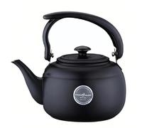 Livoravoli Stainless Steel Tea Kettle Stovetop Whistling with Ergonomic Handle and Cool Touch Knob for Gas Electric Induction Hob and Spirit Stove, 1.5L Capacity for Everyday Tea Making (Black, 1.5L)